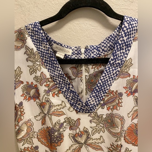Monsoon Ragdoll Style Contrast Print Short Sleeve Tunic Dress Size 6 - Picture 3 of 8